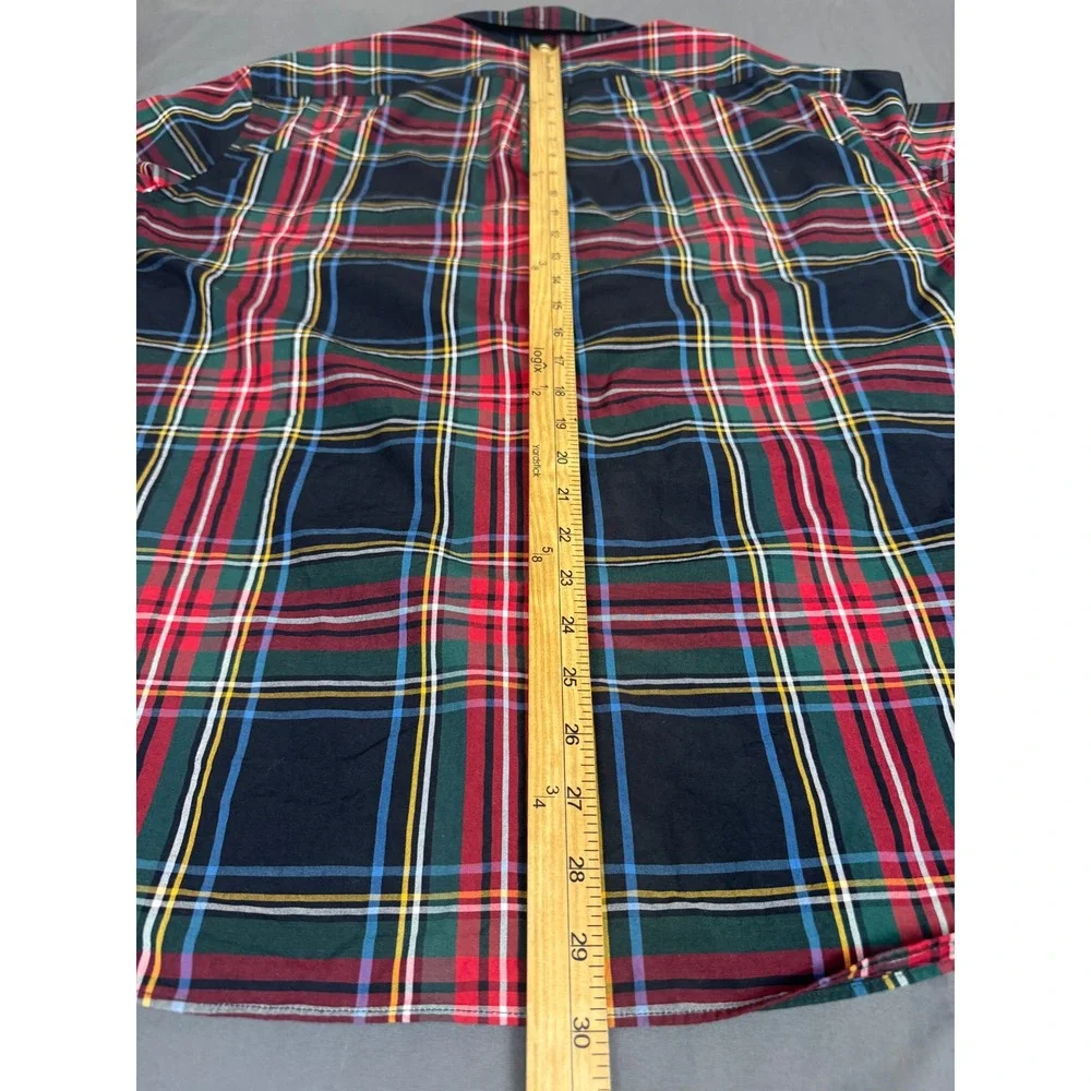 J. Crew Mens XL Slim Secret Wash Organic Cotton Stretch Plaid Button Down Shirt